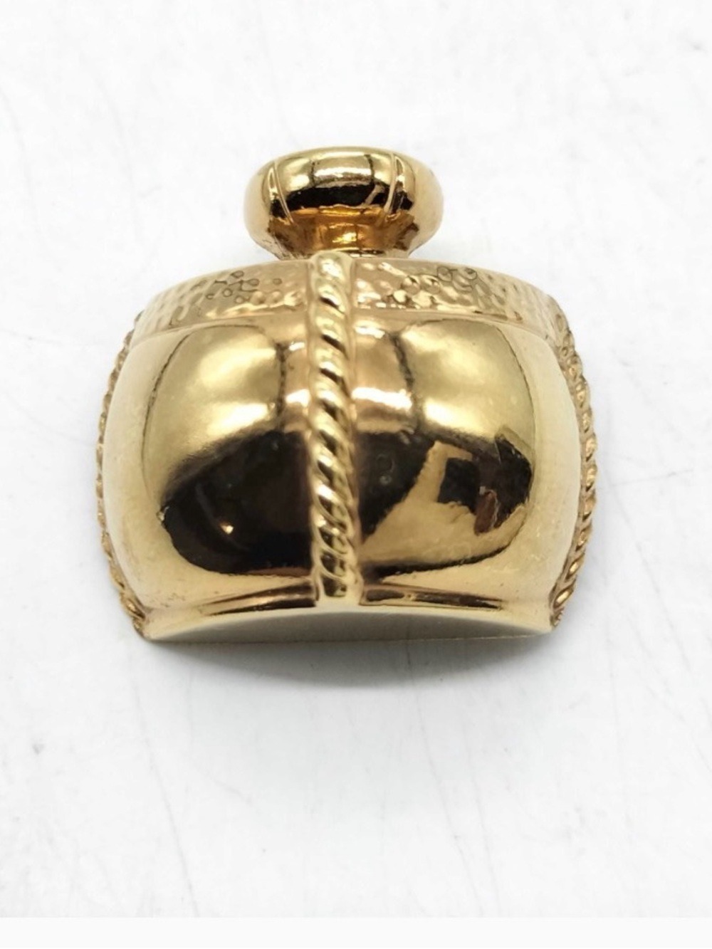 Yves Saint Laurent Gold Tone Perfume Bottle Brooch